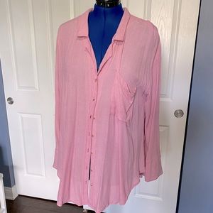 Free People pink button down